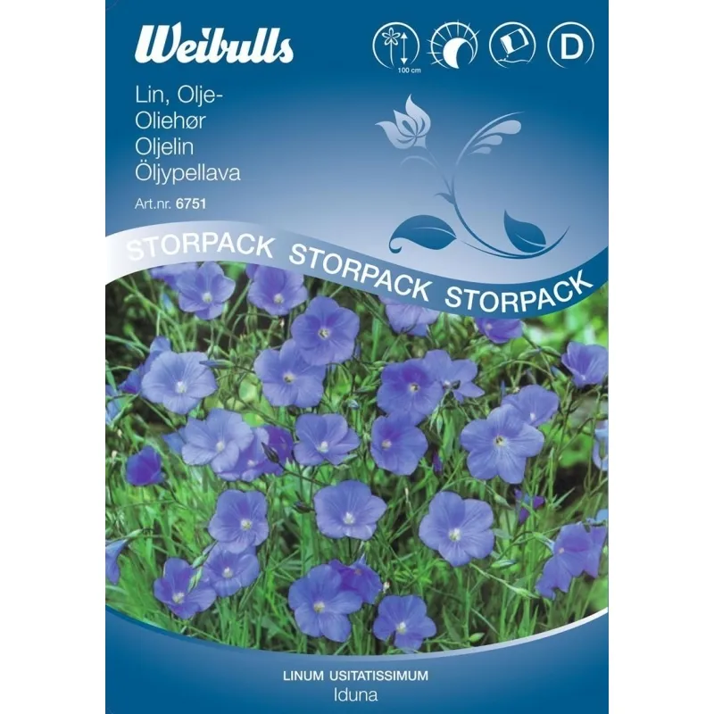 Oliehør - Linum Usitatissimum, Stor Pose - Iduna - Frø (W6751) 3 Oliehør - Linum Usitatissimum, Stor Pose - Iduna - Frø (W6751)