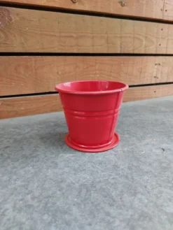 Lille Zinkspand Med Underfad - Rød